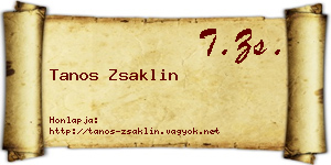 Tanos Zsaklin névjegykártya